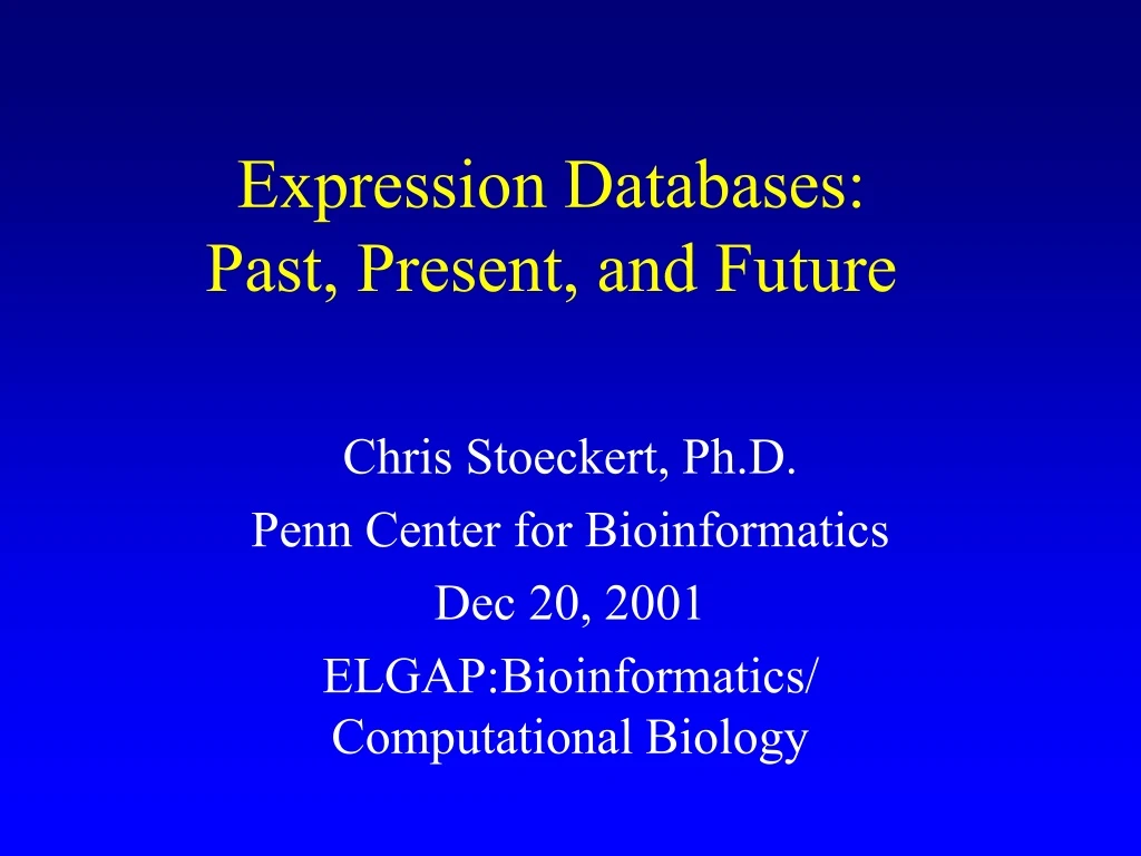 expression databases past present and future