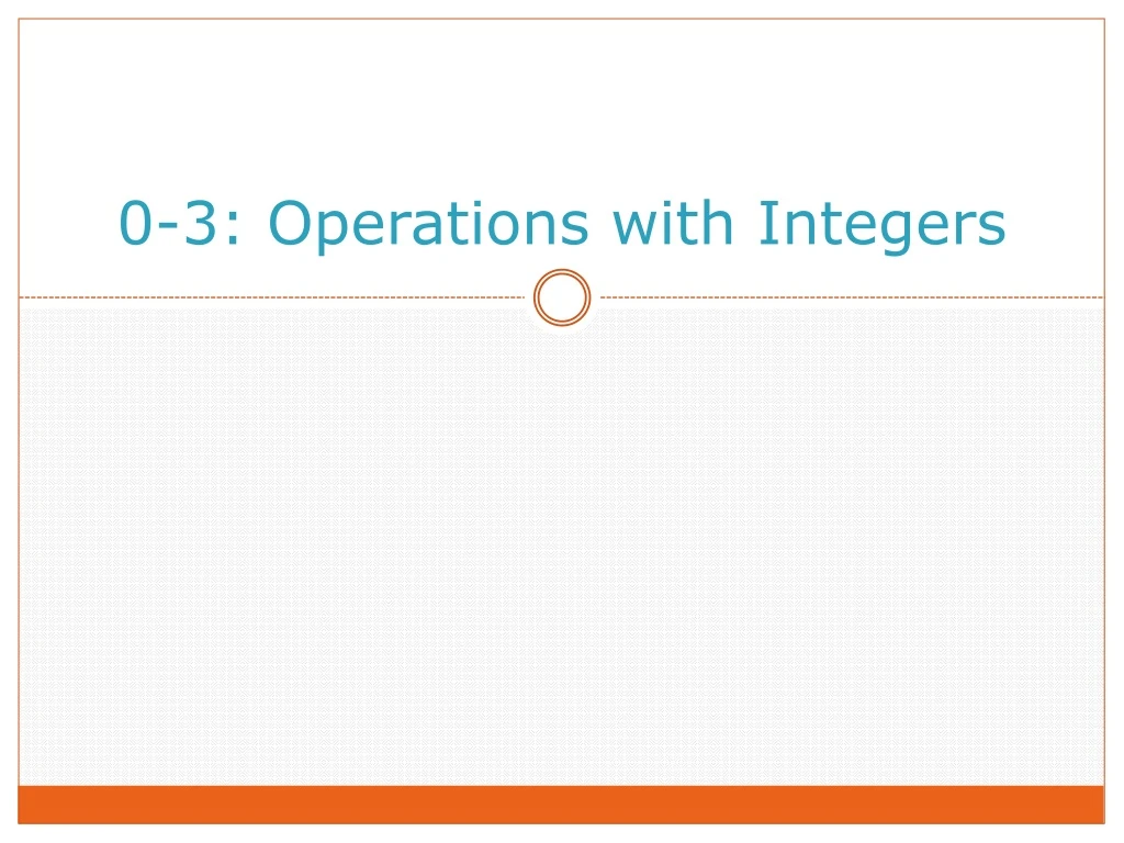 0 3 operations with integers