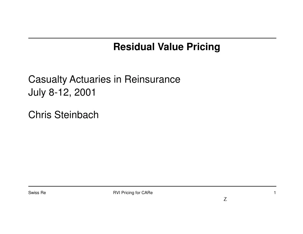 residual value pricing