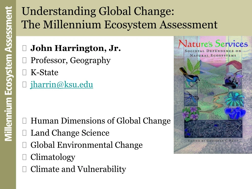 understanding global change the millennium ecosystem assessment