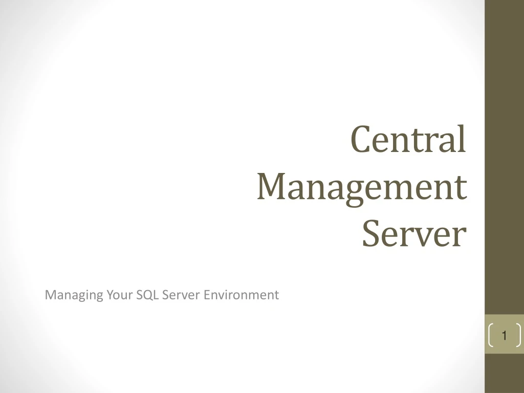 central management server