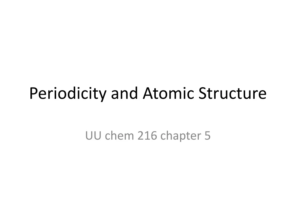 periodicity and atomic structure