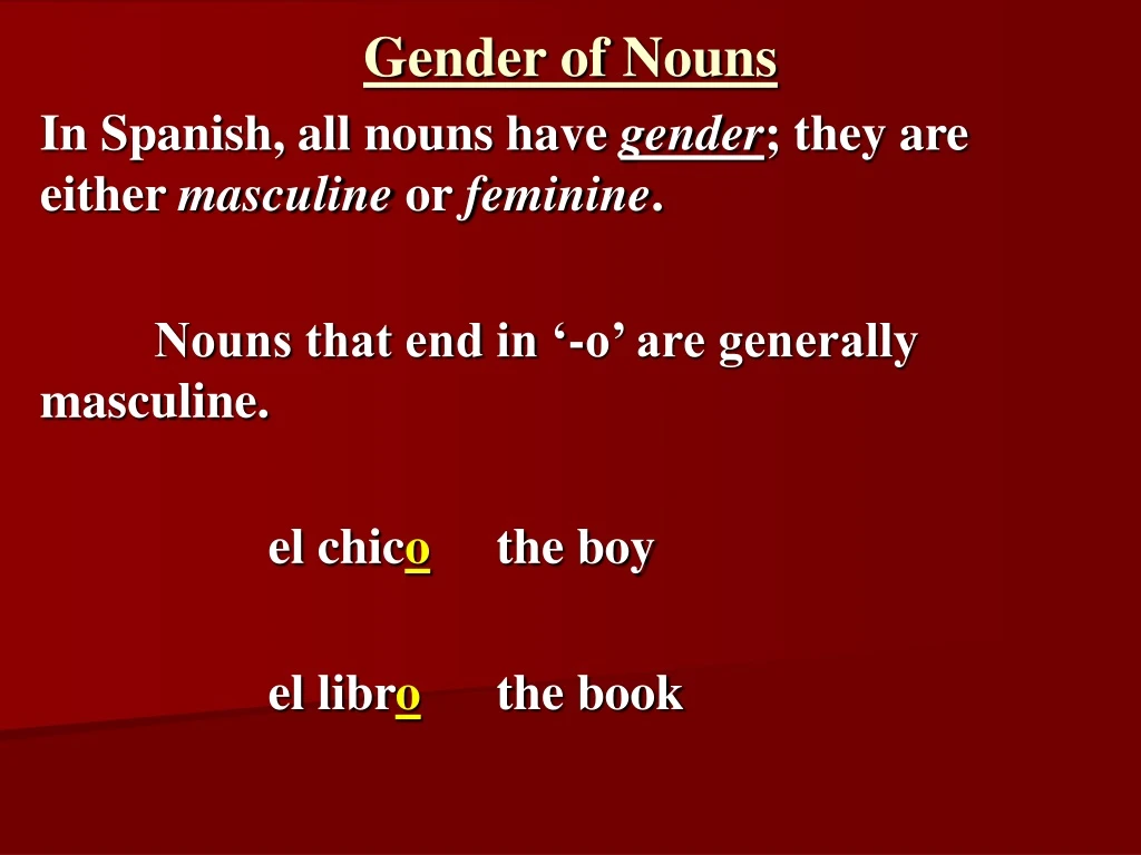 gender of nouns