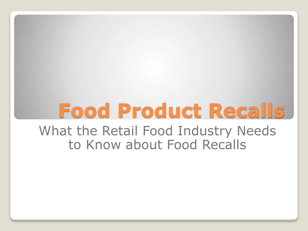food product recalls