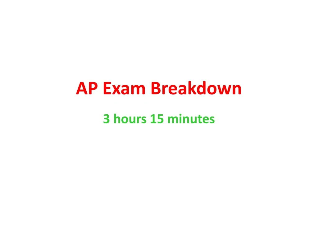 ap exam breakdown