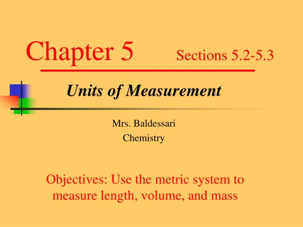Chapter 5       Sections 5.2-5.3