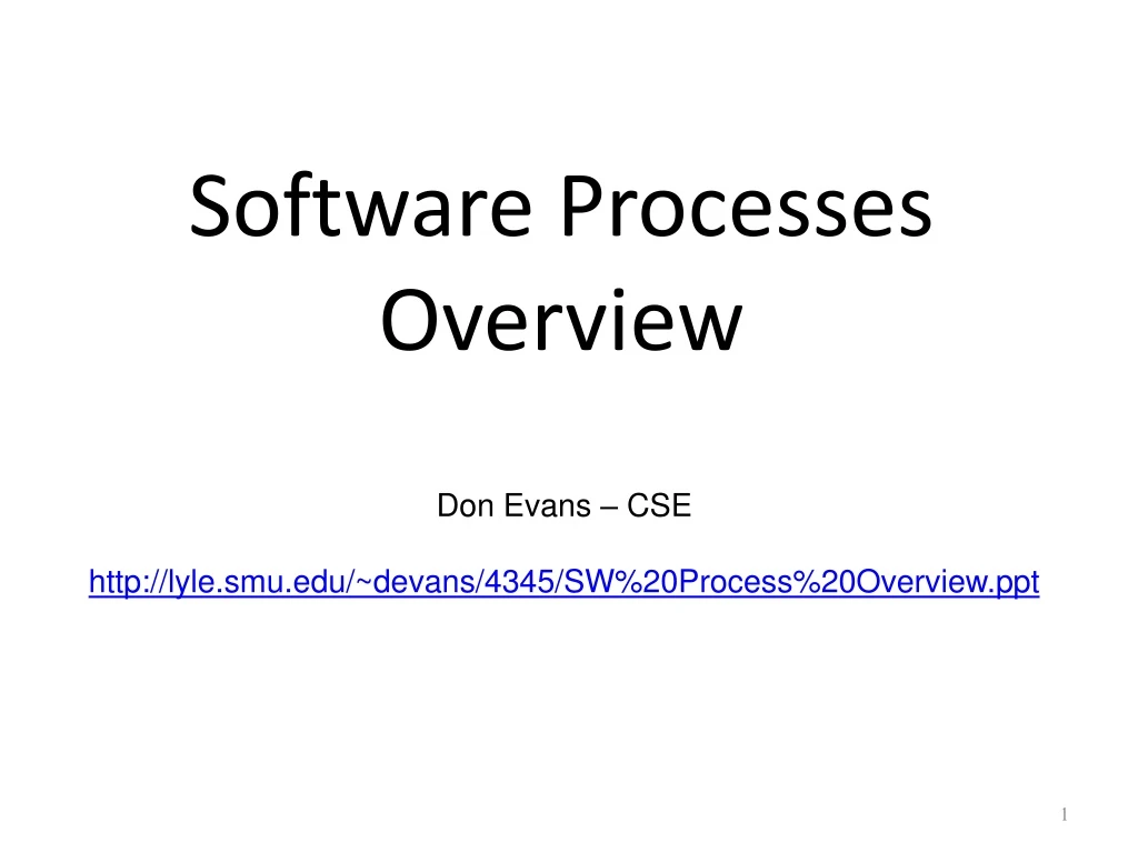 software processes overview