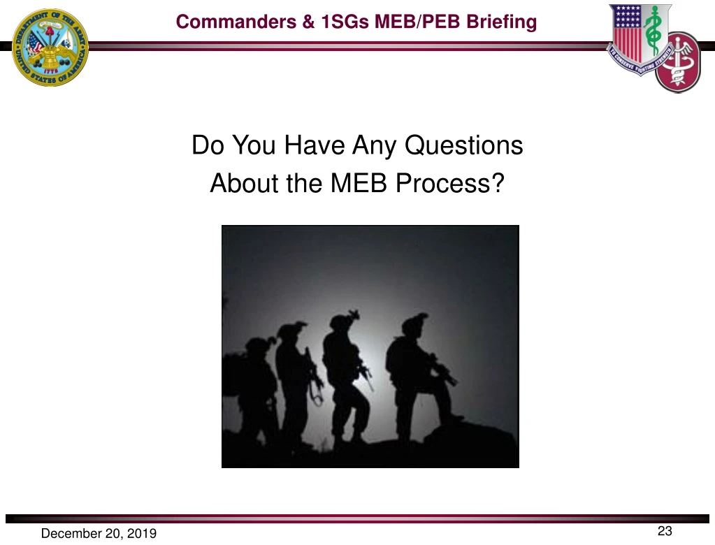 do you have any questions about the meb process