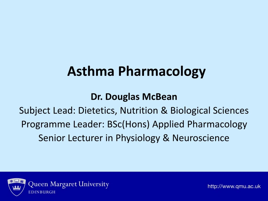 asthma pharmacology