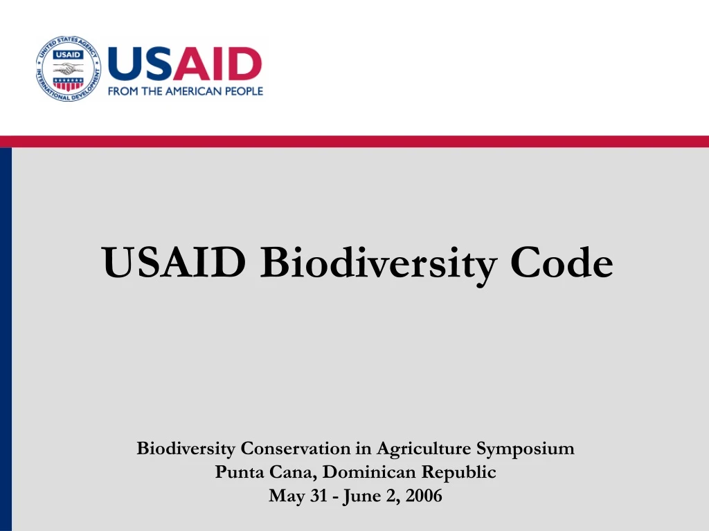 usaid biodiversity code