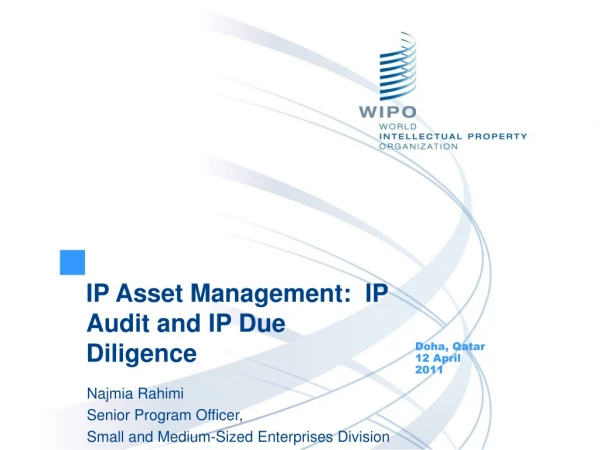 IP Asset Management:  IP Audit and IP Due Diligence