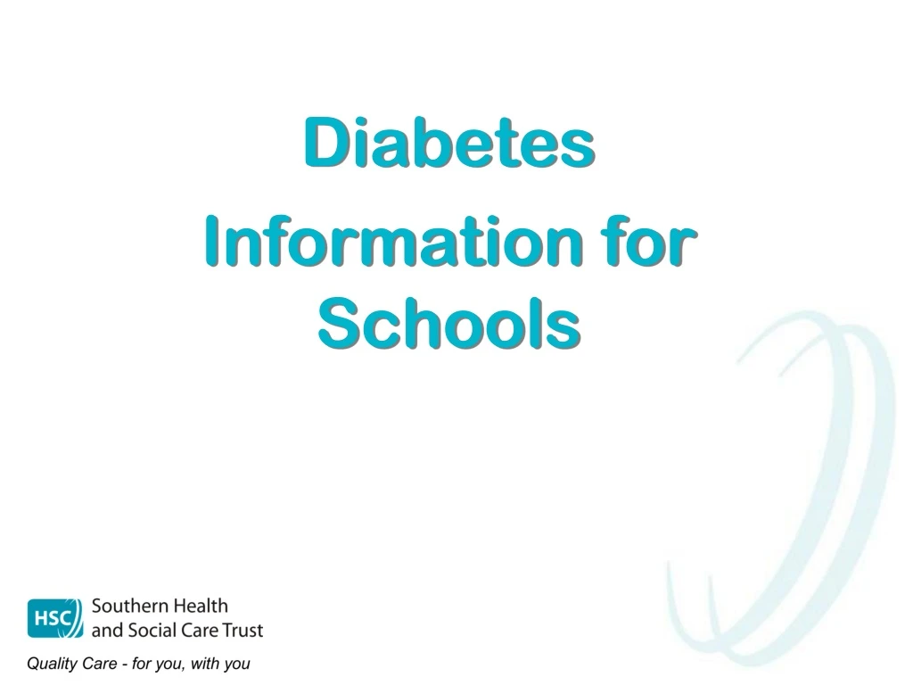 diabetes information for schools