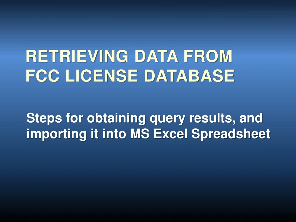 retrieving data from fcc license database