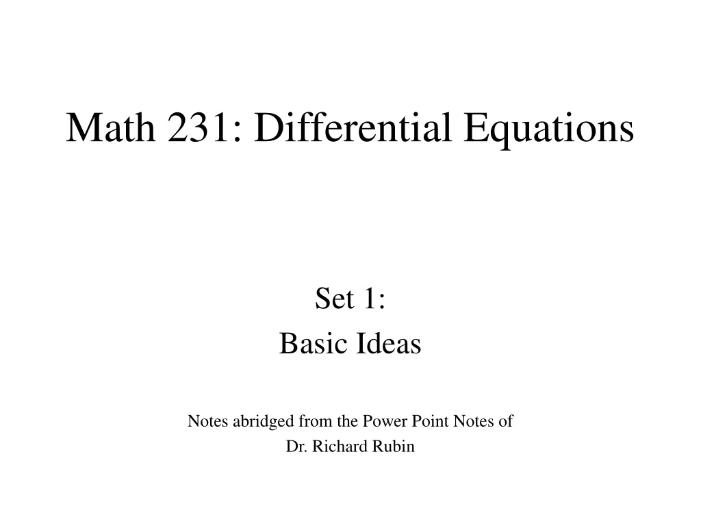 math 231 differential equations