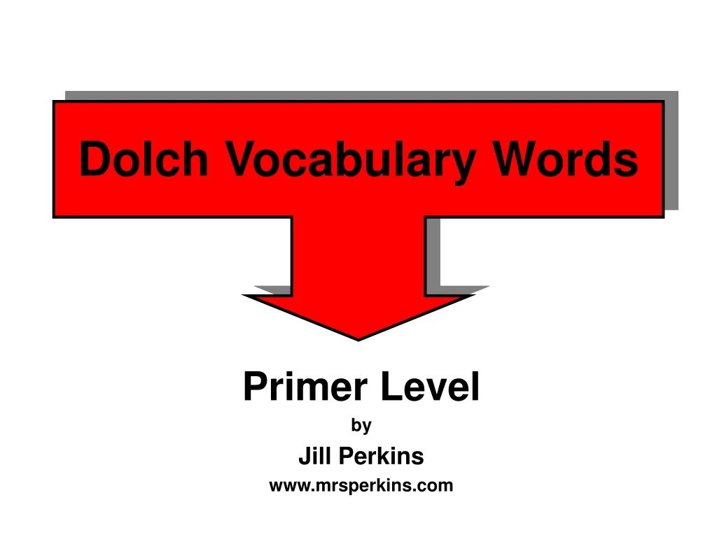 dolch vocabulary words