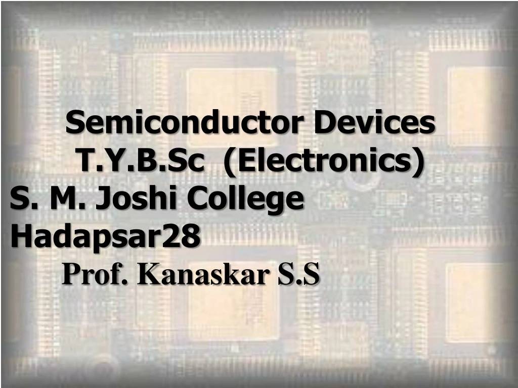 semiconductor devices t y b sc electronics