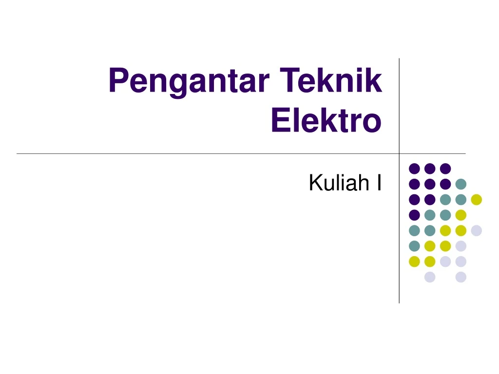 pengantar teknik elektro