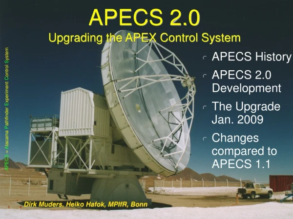 APECS 2.0 Upgrading the APEX Control System