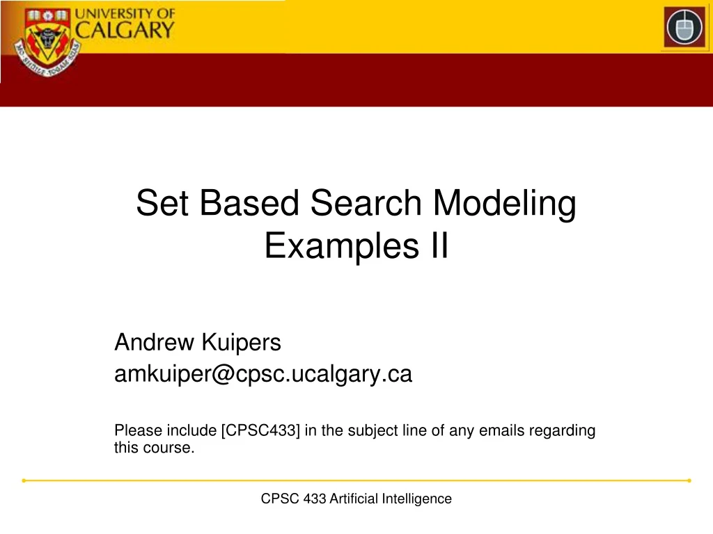 set based search modeling examples ii
