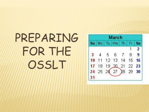 PREPARING FOR THE OSSLT