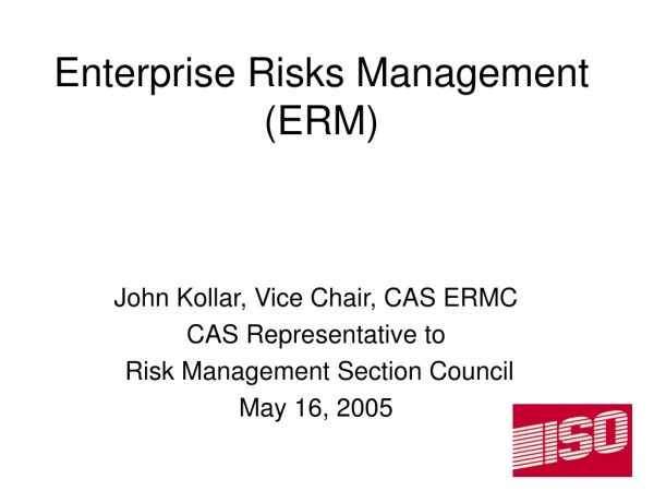 Enterprise Risks Management (ERM)