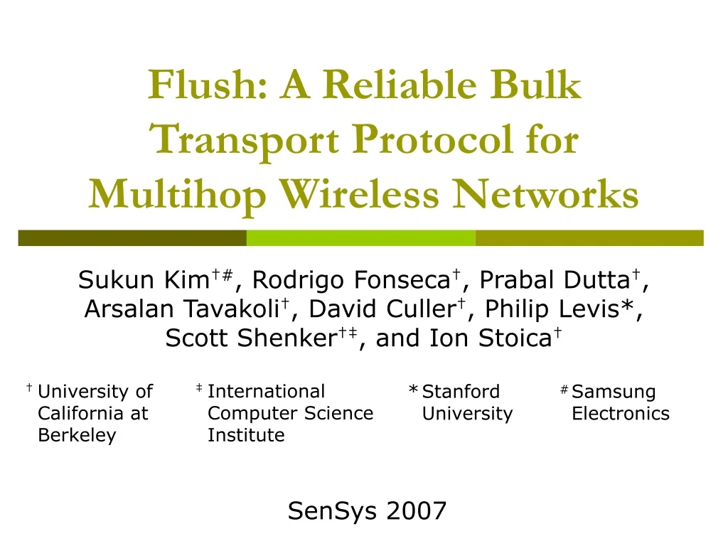 flush a reliable bulk transport protocol for multihop wireless networks