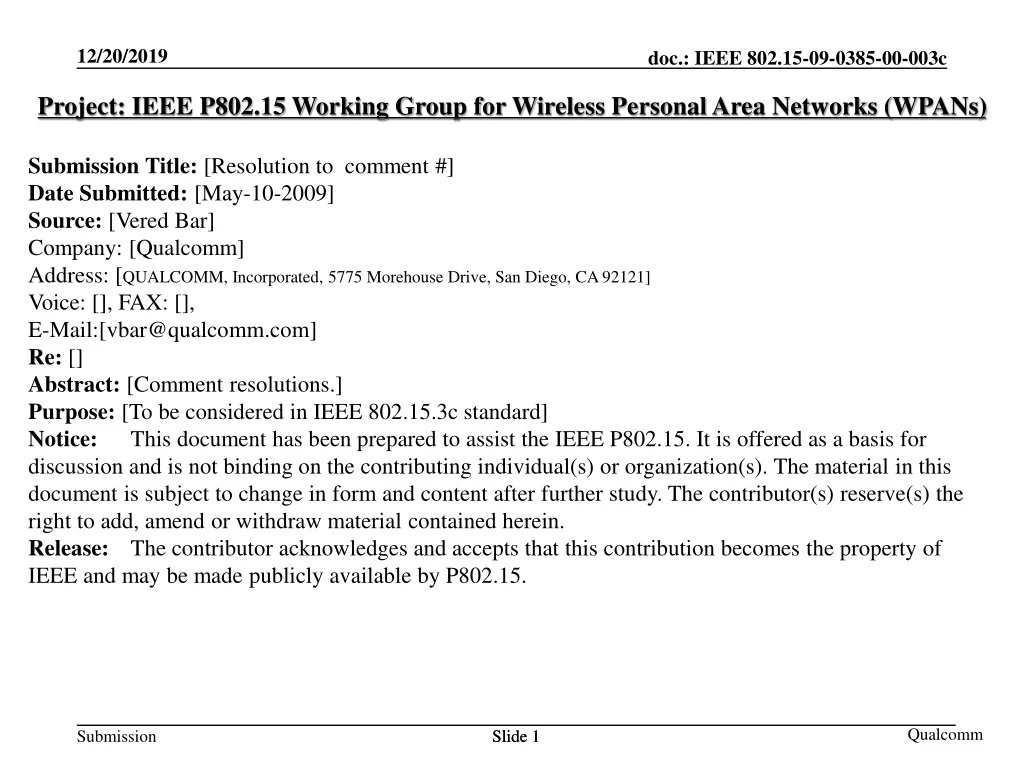 project ieee p802 15 working group for wireless