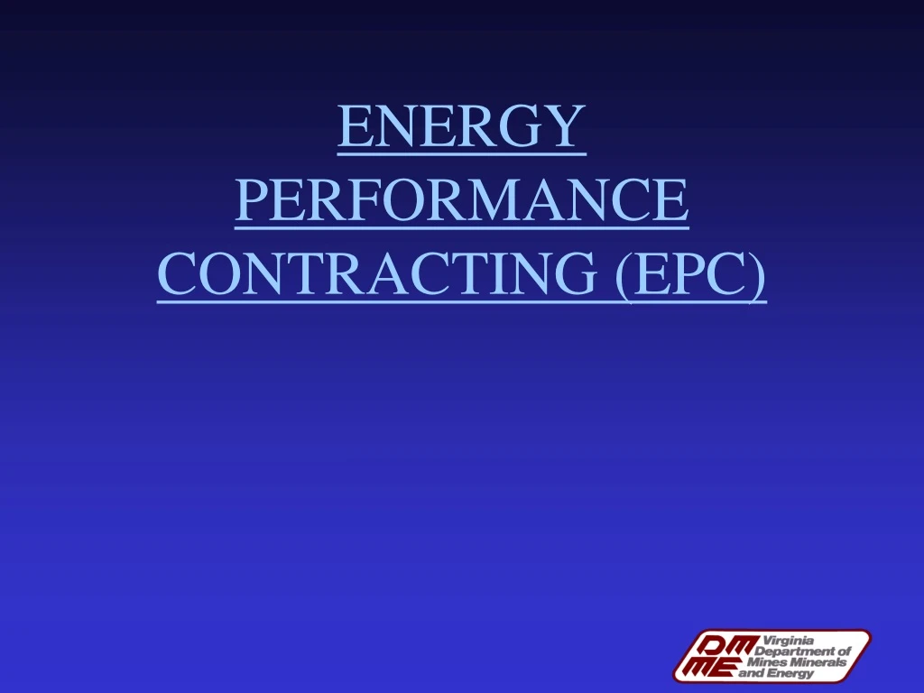 energy performance contracting epc