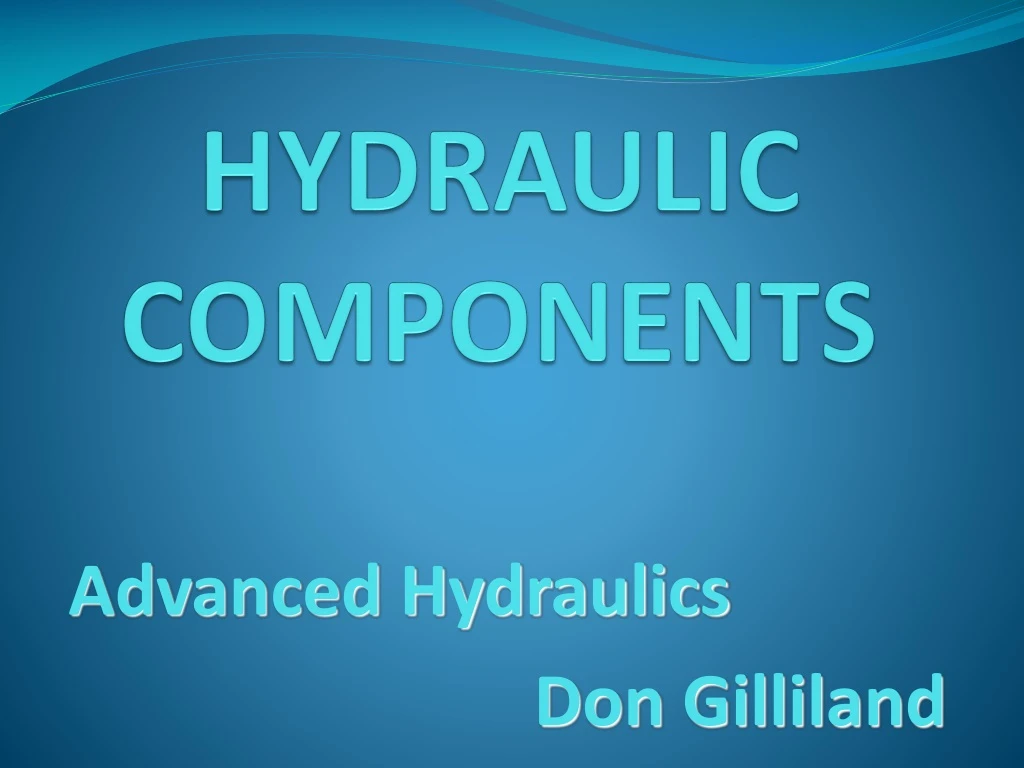 h ydraulic c omponents