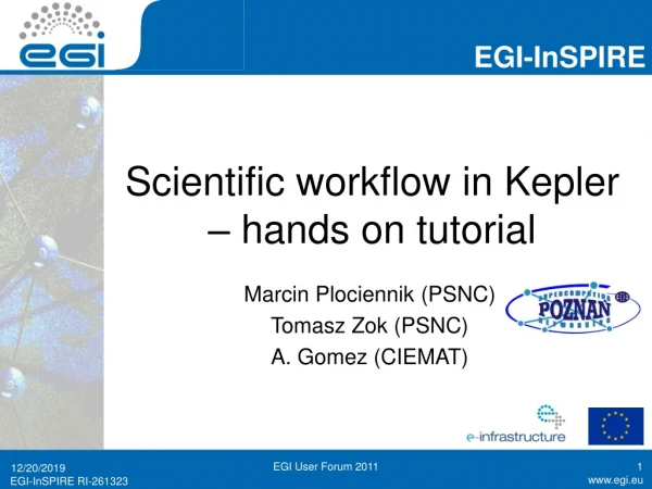 Scientific workflow in Kepler – hands on tutorial