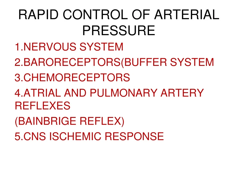 rapid control of arterial pressure