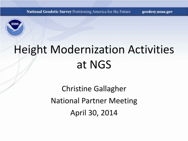 Height Modernization Activities at NGS