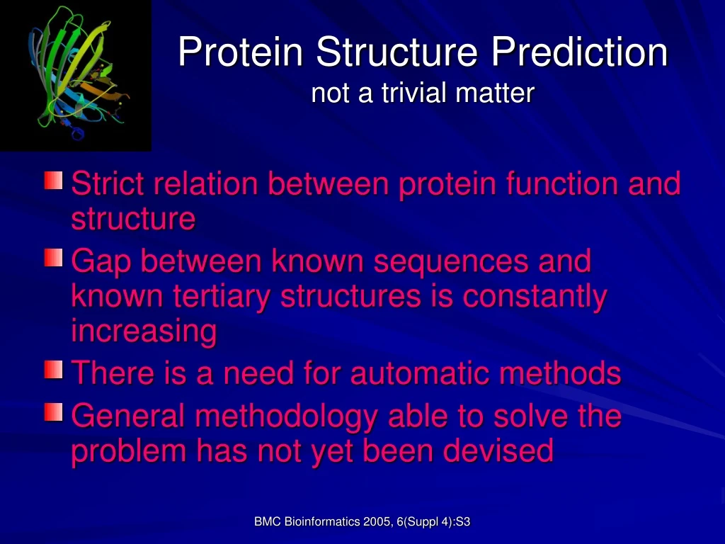 protein structure prediction not a trivial matter