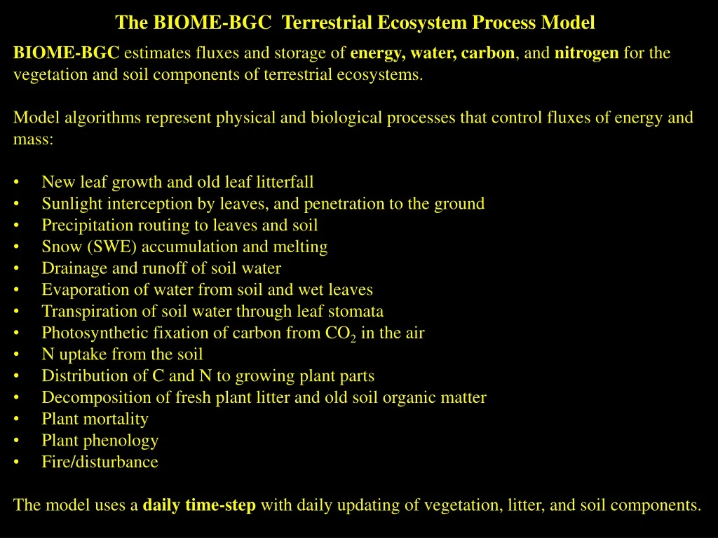 the biome bgc terrestrial ecosystem process model
