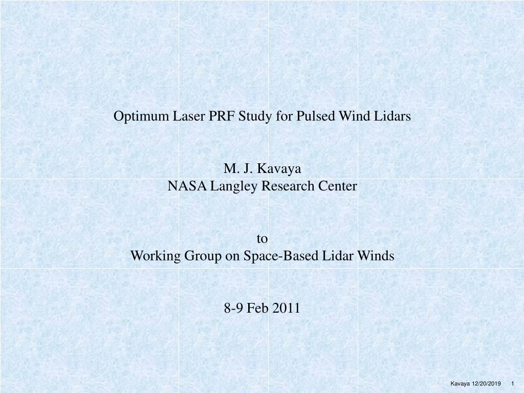 optimum laser prf study for pulsed wind lidars