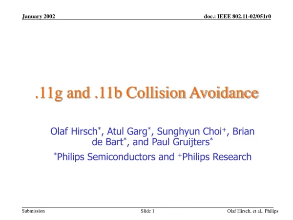 .11g and .11b Collision Avoidance