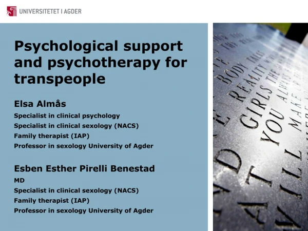 Psychological support and psychotherapy for  transpeople