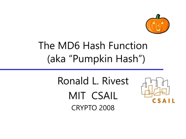 The MD6 Hash Function