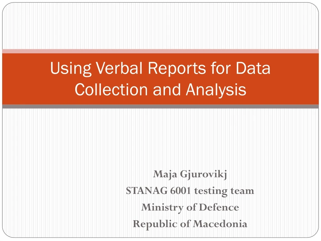 using verbal reports for data collection and analysis