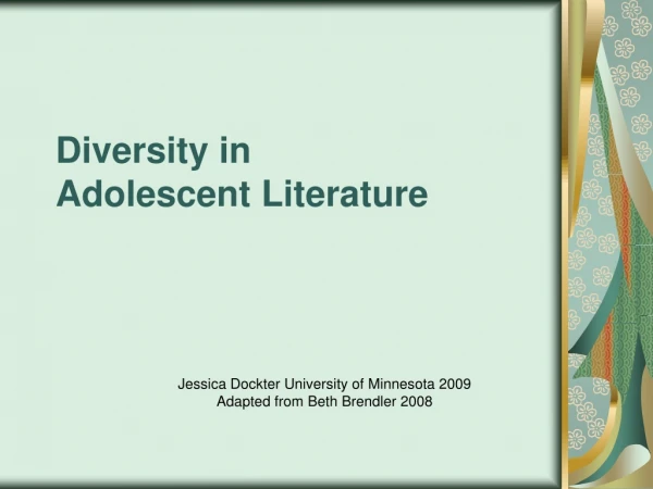 Diversity in  Adolescent Literature