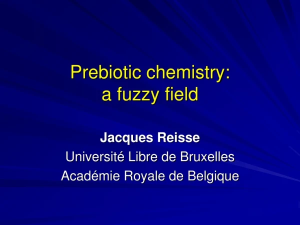 Prebiotic chemistry: a fuzzy field