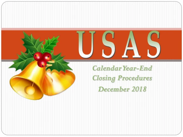 Calendar Year-End Closing  Procedures December 2018