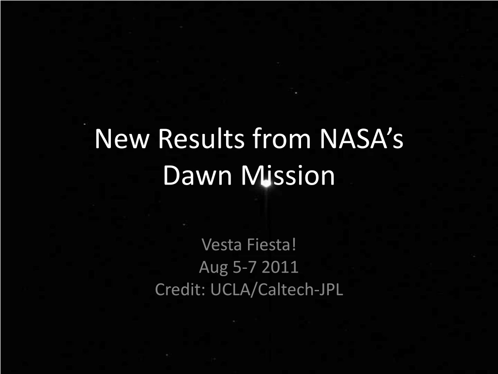 new results from nasa s dawn mission