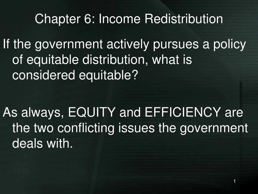 chapter 6 income redistribution