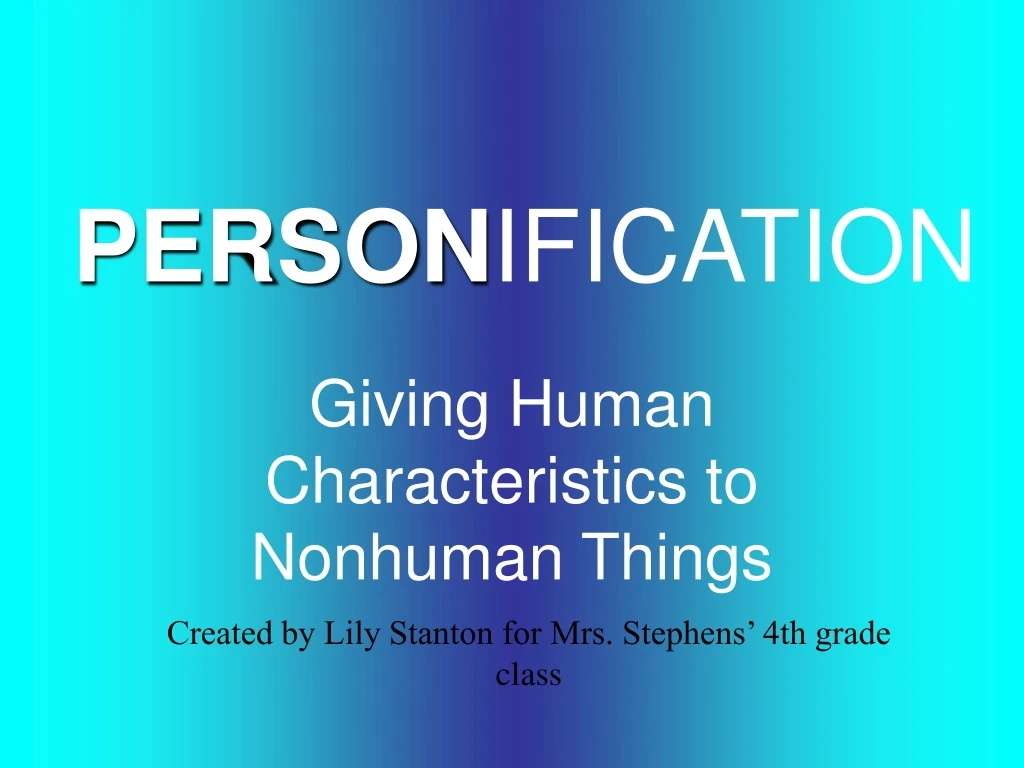 person ification