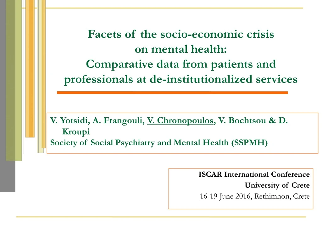 facets of the socio economic crisis on mental
