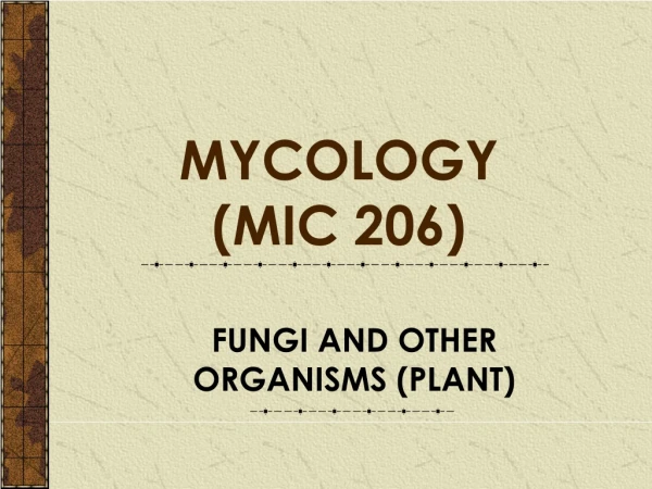 FUNGI AND OTHER ORGANISMS (PLANT)