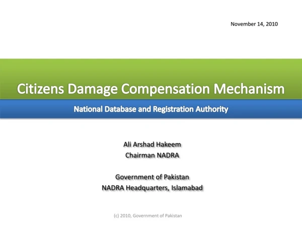 Citizens Damage Compensation Mechanism