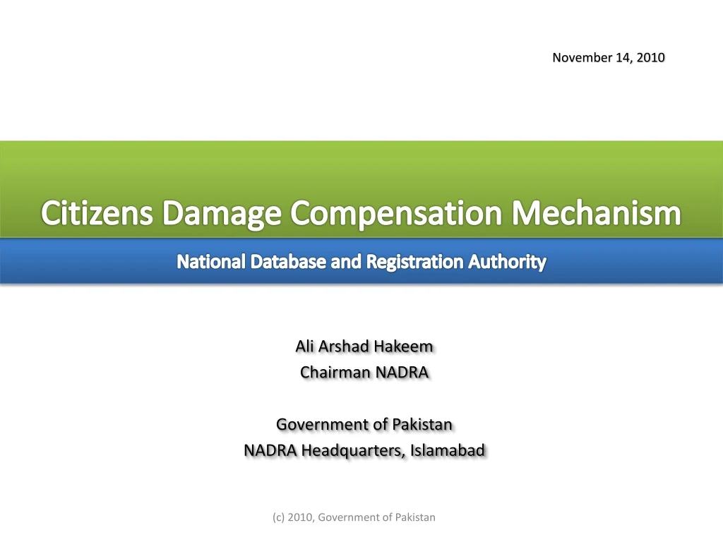 citizens damage compensation mechanism