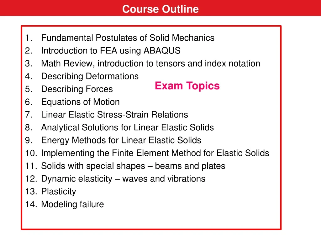 course outline